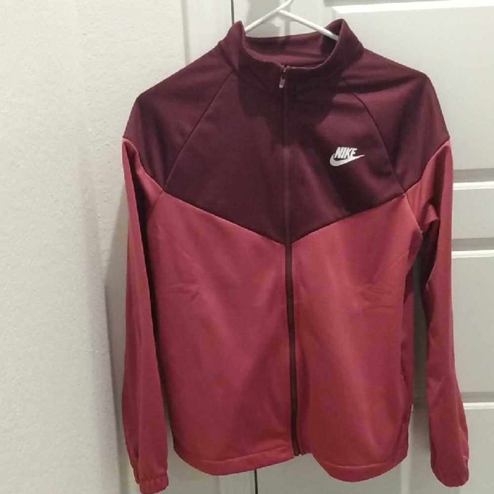 Nike Two-Tone Burgundy Zip-Up Jacket W/ Matching Pants